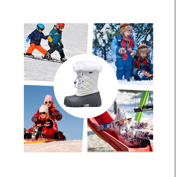 K KomForme Girls Snow Boots Warm Anti-Slip Waterproof Winter Boot - Picture 7 of 11